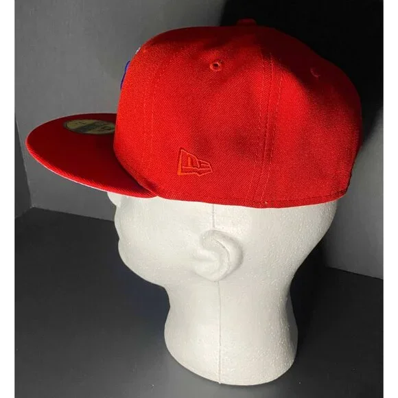 New Era 59FIFTY Chicago Cubs Red Hat 7 1/8 1990 ASG Patch Cap NWT - Picture 2 of 6